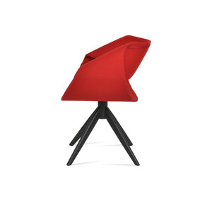 Soho Concept Seminyak Sword Swivel Armchair - Elegant Camira Blazer Wool Fabric & 10-year Guarantee, Gold Finish Black,Red  Soho-concept-dining-chair-05799