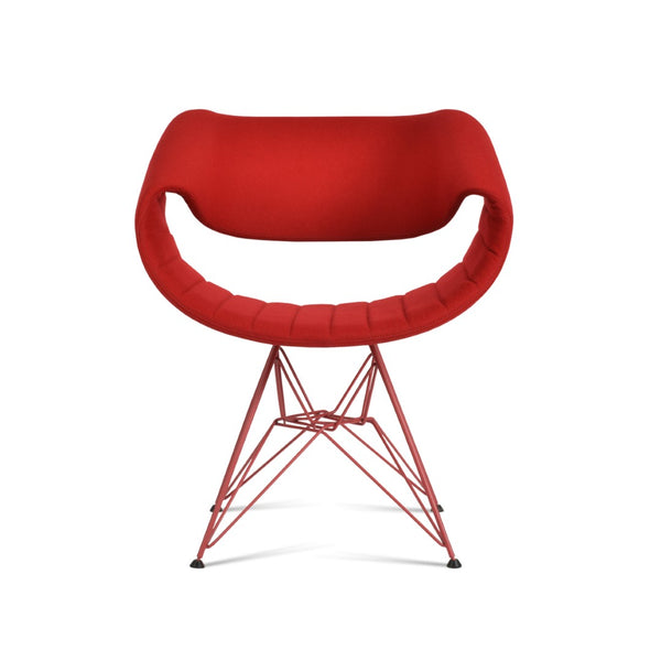 Soho Concept Seminyak Tower Armchair - Luxurious Camira Blazer Wool, Vibrant Colors, & 10-year Guarantee Comfort Red  Soho-concept-dining-chair-05809