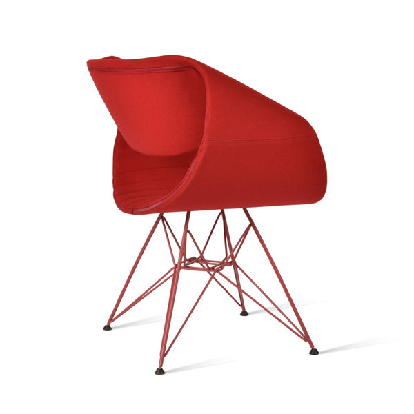 Soho Concept Seminyak Tower Armchair - Luxurious Camira Blazer Wool, Vibrant Colors, & 10-year Guarantee Comfort Red  Soho-concept-dining-chair-05809