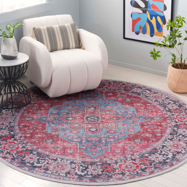 Safavieh Serapi Exquisite Area Rug - Sophisticated Transitional Design With Plush Comfort For Every Home Blue ,Rust 52% Cotton,25% Jute,20% Polyester Chenille,3% Polyester Sep369m-10