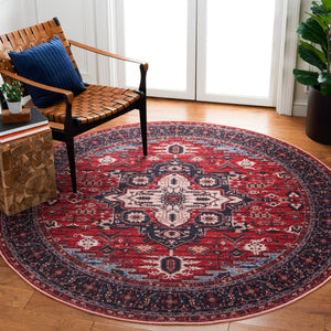 Safavieh Serapi 560 Power Loomed Transitional Rug Red / Navy 8' x 8' Square