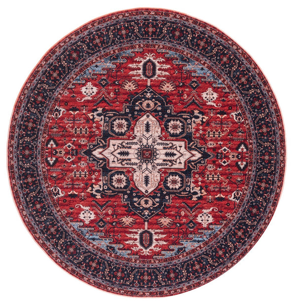 Safavieh Serapi 560 Power Loomed Transitional Rug Red / Navy 8' x 8' Square