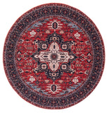 Safavieh Serapi 560 Power Loomed Transitional Rug Red / Navy 8' x 8' Square