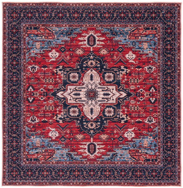 Safavieh Serapi 560 Power Loomed Transitional Rug Red / Navy 8' x 8' Square