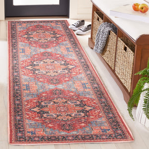 Safavieh Serapi Traditional Style Rug - Elegant Power Loomed Design With Rich Red And Blue Palette, Durable & Chic Red ,Blue 52% Cotton,25% Jute,20% Polyester Chenille,3% Polyester Sep612q-7r