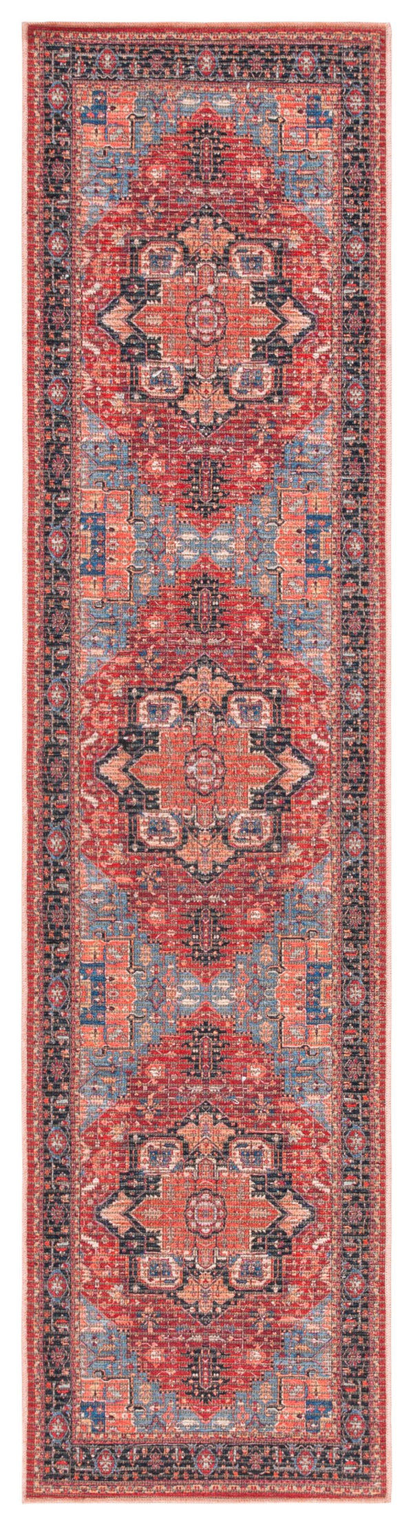 Safavieh Serapi Traditional Style Rug - Elegant Power Loomed Design With Rich Red And Blue Palette, Durable & Chic Red ,Blue 52% Cotton,25% Jute,20% Polyester Chenille,3% Polyester Sep612q-7r