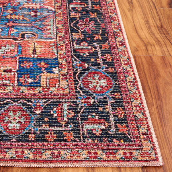 Safavieh Serapi Traditional Style Rug - Elegant Power Loomed Design With Rich Red And Blue Palette, Durable & Chic Red ,Blue 52% Cotton,25% Jute,20% Polyester Chenille,3% Polyester Sep612q-7r