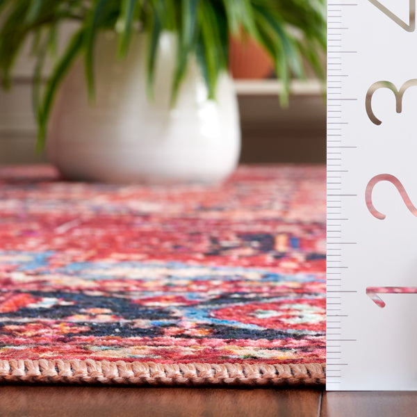 Safavieh Serapi Traditional Style Rug - Elegant Power Loomed Design With Rich Red And Blue Palette, Durable & Chic Red ,Blue 52% Cotton,25% Jute,20% Polyester Chenille,3% Polyester Sep612q-7r