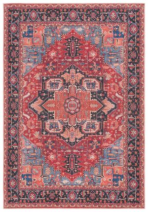 Safavieh Serapi Traditional Style Rug - Elegant Power Loomed Design With Rich Red And Blue Palette, Durable & Chic Red ,Blue 52% Cotton,25% Jute,20% Polyester Chenille,3% Polyester Sep612q-7r