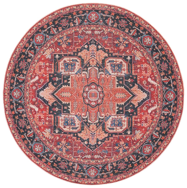 Safavieh Serapi Traditional Style Rug - Elegant Power Loomed Design With Rich Red And Blue Palette, Durable & Chic Red ,Blue 52% Cotton,25% Jute,20% Polyester Chenille,3% Polyester Sep612q-7r