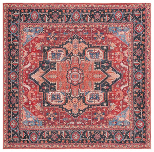Safavieh Serapi Traditional Style Rug - Elegant Power Loomed Design With Rich Red And Blue Palette, Durable & Chic Red ,Blue 52% Cotton,25% Jute,20% Polyester Chenille,3% Polyester Sep612q-7r