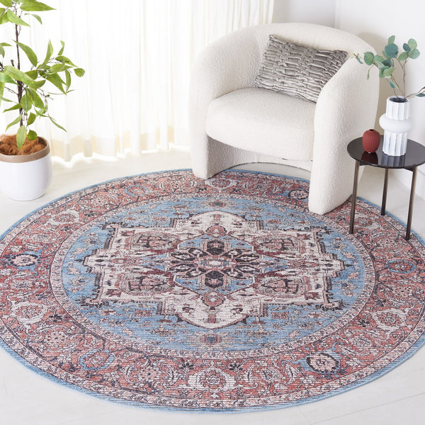 Safavieh Serapi Traditional Power Loomed Area Rug In Blue And Rust – Timeless Design For Any Room Blue ,Rust 52% Cotton,25% Jute,20% Polyester Chenille,3% Polyester Sep622m-9