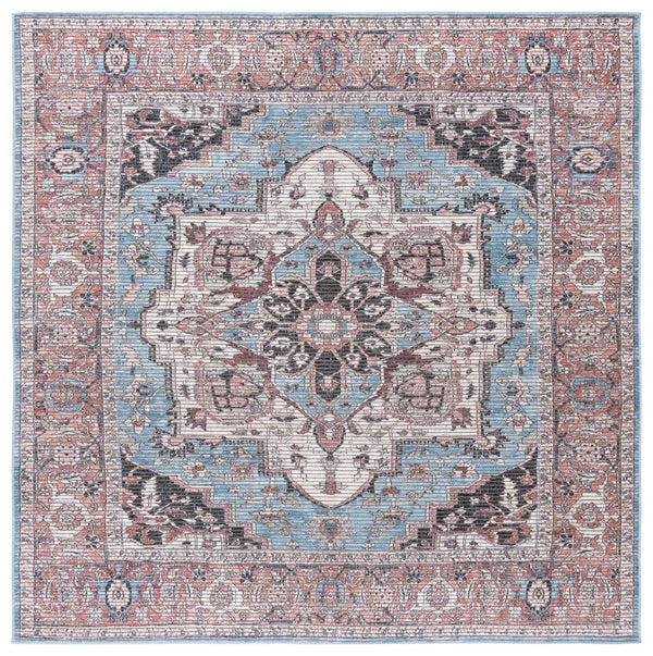 Safavieh Serapi Traditional Power Loomed Area Rug In Blue And Rust – Timeless Design For Any Room Blue ,Rust 52% Cotton,25% Jute,20% Polyester Chenille,3% Polyester Sep622m-9