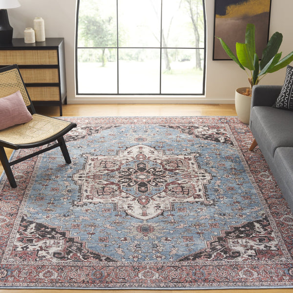 Safavieh Serapi Traditional Power Loomed Area Rug In Blue And Rust – Timeless Design For Any Room Blue ,Rust 52% Cotton,25% Jute,20% Polyester Chenille,3% Polyester Sep622m-9