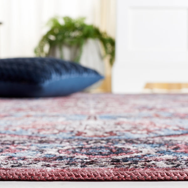 Safavieh Serapi Traditional Style Area Rug - Timeless Charm, Durable, Washable, Elegant Design For Any Space Blue ,Rust 52% Cotton,25% Jute,20% Polyester Chenille,3% Polyester Sep624m-8