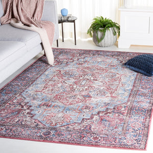 Safavieh Serapi Traditional Style Area Rug - Timeless Charm, Durable, Washable, Elegant Design For Any Space Blue ,Rust 52% Cotton,25% Jute,20% Polyester Chenille,3% Polyester Sep624m-8