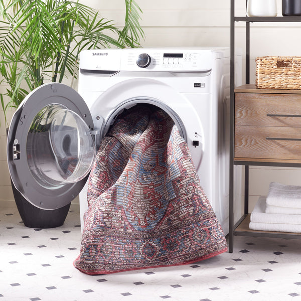 Safavieh Serapi Traditional Style Area Rug - Timeless Charm, Durable, Washable, Elegant Design For Any Space Blue ,Rust 52% Cotton,25% Jute,20% Polyester Chenille,3% Polyester Sep624m-8