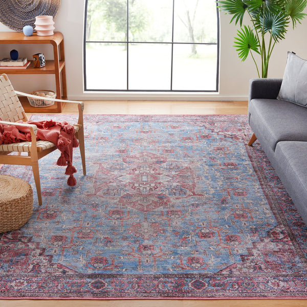 Safavieh Serapi Traditional Style Area Rug - Timeless Charm, Durable, Washable, Elegant Design For Any Space Blue ,Rust 52% Cotton,25% Jute,20% Polyester Chenille,3% Polyester Sep624m-8