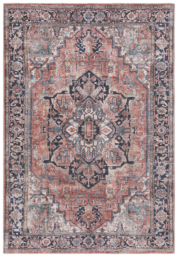 Safavieh Serapi Traditional Style Area Rug - Timeless Charm, Durable, Washable, Elegant Design For Any Space Rust ,Navy 52% Cotton,25% Jute,20% Polyester Chenille,3% Polyester Sep624p-7sq
