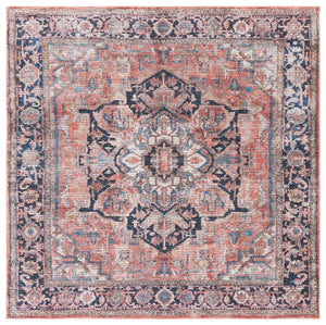 Safavieh Serapi Traditional Style Area Rug - Timeless Charm, Durable, Washable, Elegant Design For Any Space Rust ,Navy 52% Cotton,25% Jute,20% Polyester Chenille,3% Polyester Sep624p-7sq