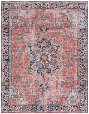 Safavieh Serapi Traditional Style Area Rug - Timeless Charm, Durable, Washable, Elegant Design For Any Space Rust ,Navy 52% Cotton,25% Jute,20% Polyester Chenille,3% Polyester Sep624p-7sq