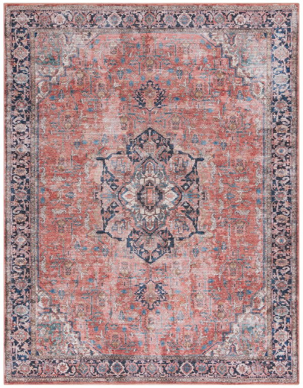 Safavieh Serapi Traditional Style Area Rug - Timeless Charm, Durable, Washable, Elegant Design For Any Space Rust ,Navy 52% Cotton,25% Jute,20% Polyester Chenille,3% Polyester Sep624p-7sq