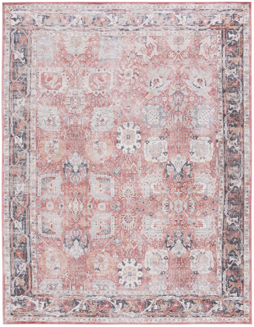 Safavieh Serapi Timeless Elegance Area Rug – Stylish Power-loomed Design For Modern & Traditional Spaces Rust ,Grey 52% Cotton,25% Jute,20% Polyester Chenille,3% Polyester Sep628p-4