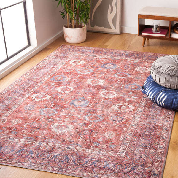 Safavieh Serapi Exquisite Turkish Area Rug - Timeless Elegance In Rust And Blue, Durable & Washable Design Rust ,Blue 52% Cotton,25% Jute,20% Polyester Chenille,3% Polyester Sep646p-9