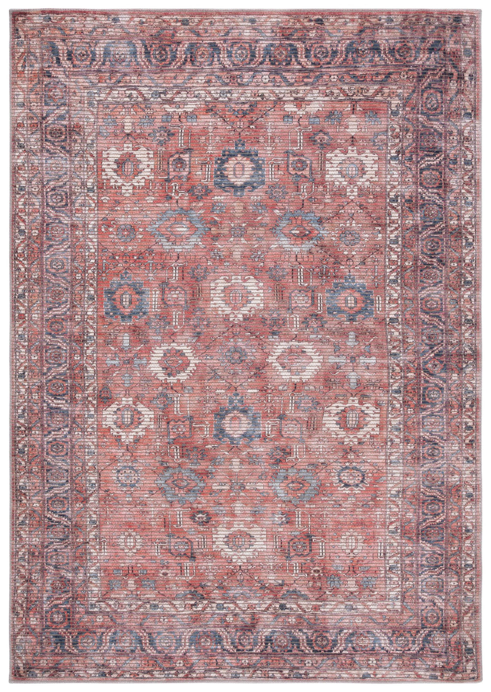 Safavieh Serapi Exquisite Turkish Area Rug - Timeless Elegance In Rust And Blue, Durable & Washable Design Rust ,Blue 52% Cotton,25% Jute,20% Polyester Chenille,3% Polyester Sep646p-9