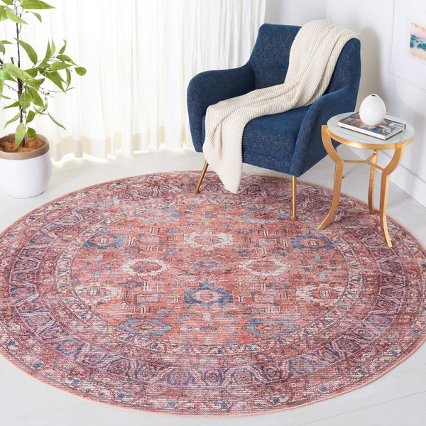 Safavieh Serapi Exquisite Turkish Area Rug - Timeless Elegance In Rust And Blue, Durable & Washable Design Rust ,Blue 52% Cotton,25% Jute,20% Polyester Chenille,3% Polyester Sep646p-9