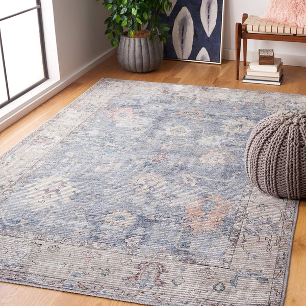 Safavieh Serapi Area Rug - Elegant Blue And Beige Design, Durable Power-loomed Craftsmanship For Modern Homes Blue ,Beige 52% Cotton,25% Jute,20% Polyester Chenille,3% Polyester Sep666m-7sq
