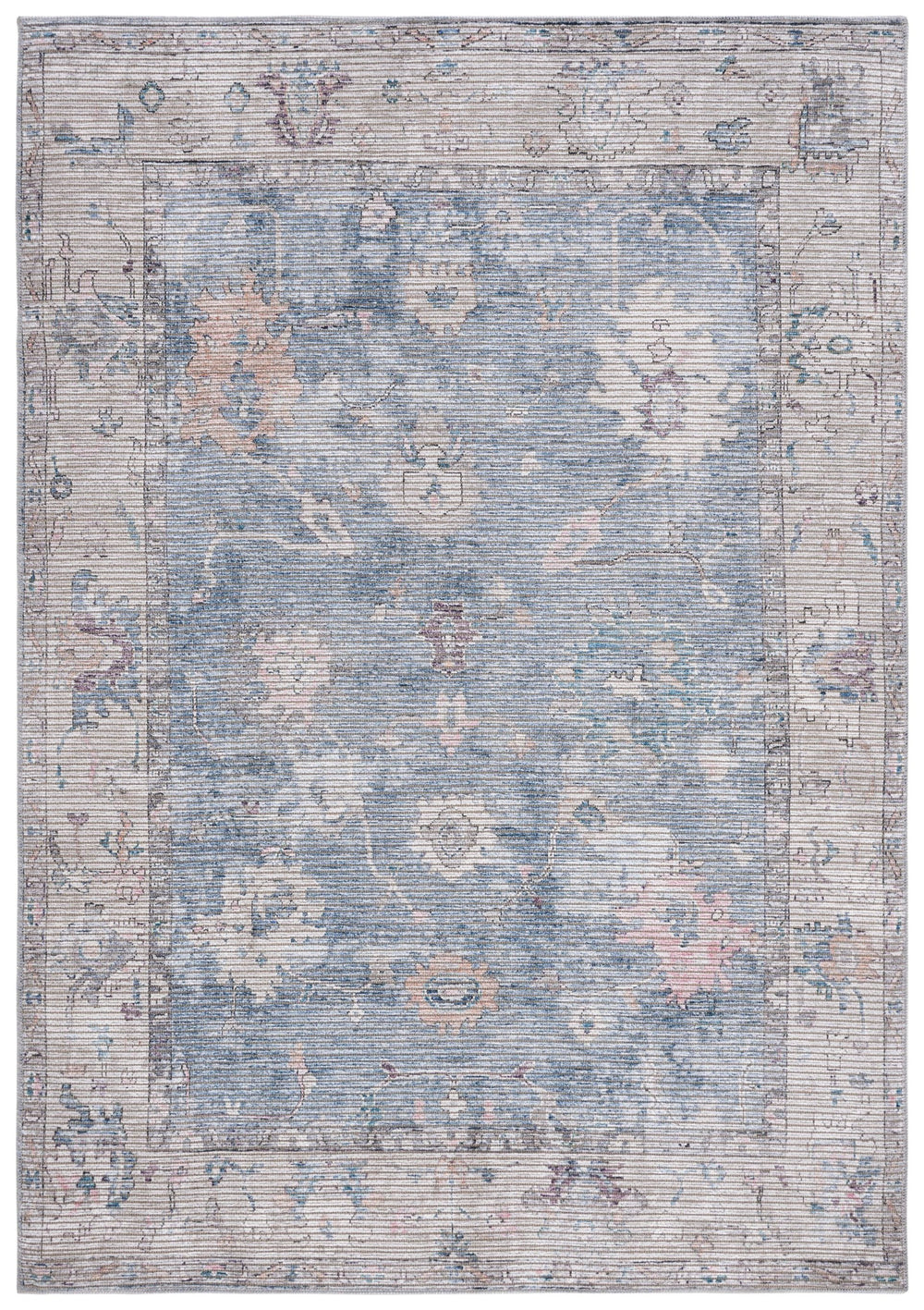 Safavieh Serapi Area Rug - Elegant Blue And Beige Design, Durable Power-loomed Craftsmanship For Modern Homes Blue ,Beige 52% Cotton,25% Jute,20% Polyester Chenille,3% Polyester Sep666m-7sq