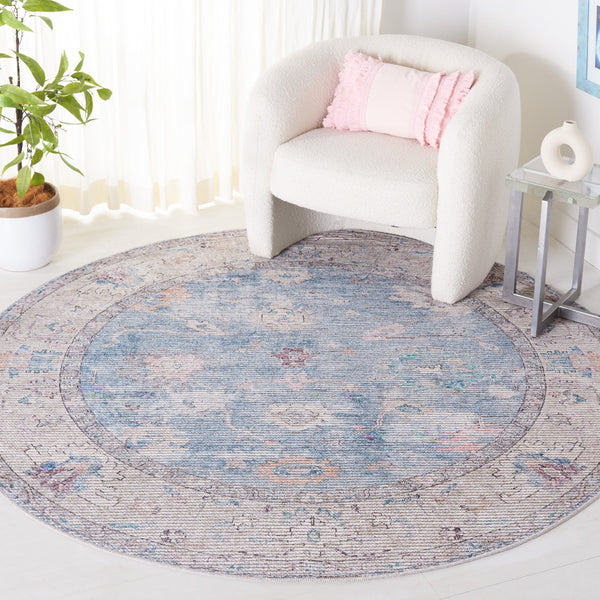 Safavieh Serapi Area Rug - Elegant Blue And Beige Design, Durable Power-loomed Craftsmanship For Modern Homes Blue ,Beige 52% Cotton,25% Jute,20% Polyester Chenille,3% Polyester Sep666m-7sq