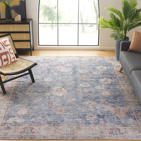Safavieh Serapi Area Rug - Elegant Blue And Beige Design, Durable Power-loomed Craftsmanship For Modern Homes Blue ,Beige 52% Cotton,25% Jute,20% Polyester Chenille,3% Polyester Sep666m-7sq