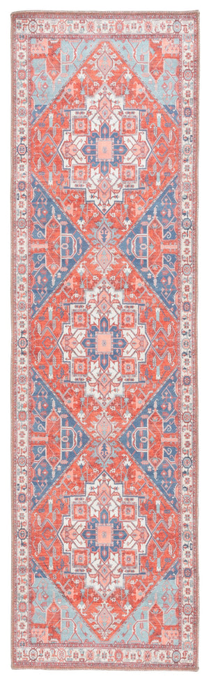 Safavieh Serapi Traditional Runner Rug - Exquisite Turkish Craftsmanship With Timeless Patterns And Easy Care Rust ,Blue 75% Cotton,25% Chenille Sep811p-28