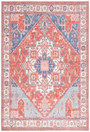 Safavieh Serapi Traditional Runner Rug - Exquisite Turkish Craftsmanship With Timeless Patterns And Easy Care Rust ,Blue 75% Cotton,25% Chenille Sep811p-4