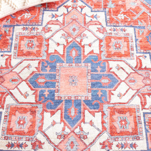 Safavieh Serapi Traditional Runner Rug - Exquisite Turkish Craftsmanship With Timeless Patterns And Easy Care Rust ,Blue 75% Cotton,25% Chenille Sep811p-5