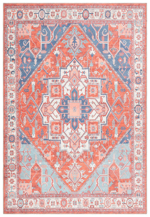 Safavieh Serapi Traditional Runner Rug - Exquisite Turkish Craftsmanship With Timeless Patterns And Easy Care Rust ,Blue 75% Cotton,25% Chenille Sep811p-5