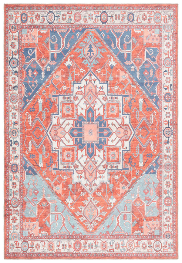 Safavieh Serapi Traditional Runner Rug - Exquisite Turkish Craftsmanship With Timeless Patterns And Easy Care Rust ,Blue 75% Cotton,25% Chenille Sep811p-5