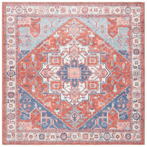Safavieh Serapi Traditional Runner Rug - Exquisite Turkish Craftsmanship With Timeless Patterns And Easy Care Rust ,Blue 75% Cotton,25% Chenille Sep811p-7sq