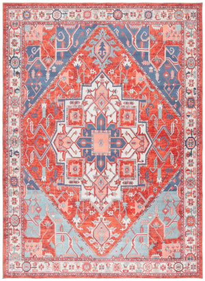 Safavieh Serapi Traditional Runner Rug - Exquisite Turkish Craftsmanship With Timeless Patterns And Easy Care Rust ,Blue 75% Cotton,25% Chenille Sep811p-9