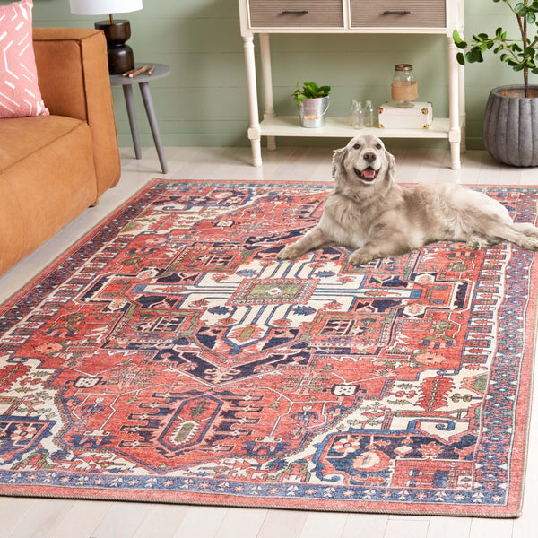 Safavieh Serapi Traditional Area Rug - Luxurious Turkish Craftsmanship In Elegant Rust And Navy Design Rust ,Navy 75% Cotton,25% Chenille Sep812p-8