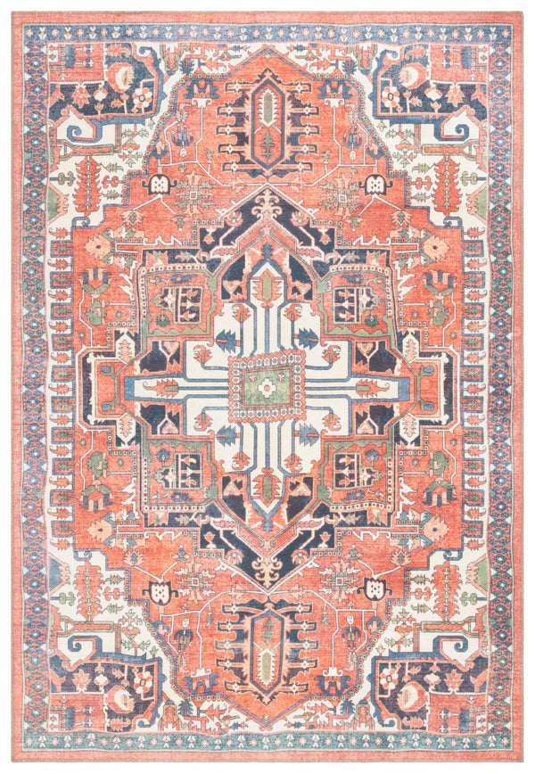 Safavieh Serapi Traditional Area Rug - Luxurious Turkish Craftsmanship In Elegant Rust And Navy Design Rust ,Navy 75% Cotton,25% Chenille Sep812p-8