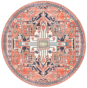 Safavieh Serapi Traditional Area Rug - Luxurious Turkish Craftsmanship In Elegant Rust And Navy Design Rust ,Navy 75% Cotton,25% Chenille Sep812p-8