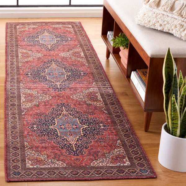 Safavieh Serapi Traditional Runner Area Rug - Elegant Artisanal Design For Timeless Home Decor And Comfort Rust ,Navy 75% Cotton,25% Chenille Sep814p-28