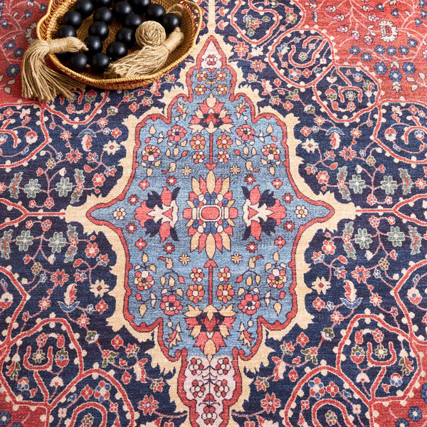 Safavieh Serapi Traditional Runner Area Rug - Elegant Artisanal Design For Timeless Home Decor And Comfort Rust ,Navy 75% Cotton,25% Chenille Sep814p-5