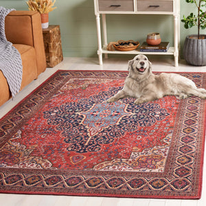 Safavieh Serapi Traditional Runner Area Rug - Elegant Artisanal Design For Timeless Home Decor And Comfort Rust ,Navy 75% Cotton,25% Chenille Sep814p-5