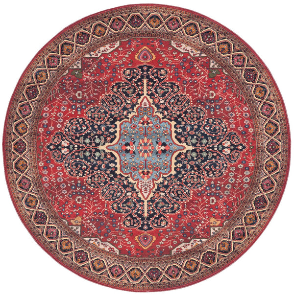 Safavieh Serapi Traditional Runner Area Rug - Elegant Artisanal Design For Timeless Home Decor And Comfort Rust ,Navy 75% Cotton,25% Chenille Sep814p-7r