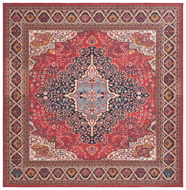 Safavieh Serapi Traditional Runner Area Rug - Elegant Artisanal Design For Timeless Home Decor And Comfort Rust ,Navy 75% Cotton,25% Chenille Sep814p-7sq