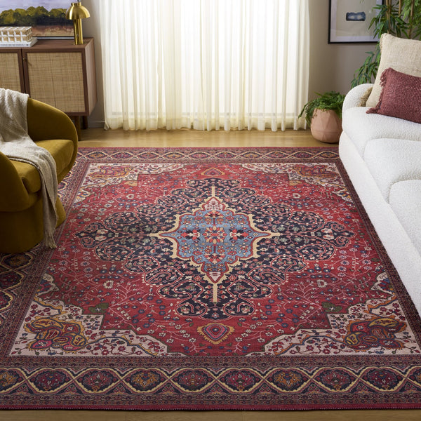 Safavieh Serapi Traditional Runner Area Rug - Elegant Artisanal Design For Timeless Home Decor And Comfort Rust ,Navy 75% Cotton,25% Chenille Sep814p-8